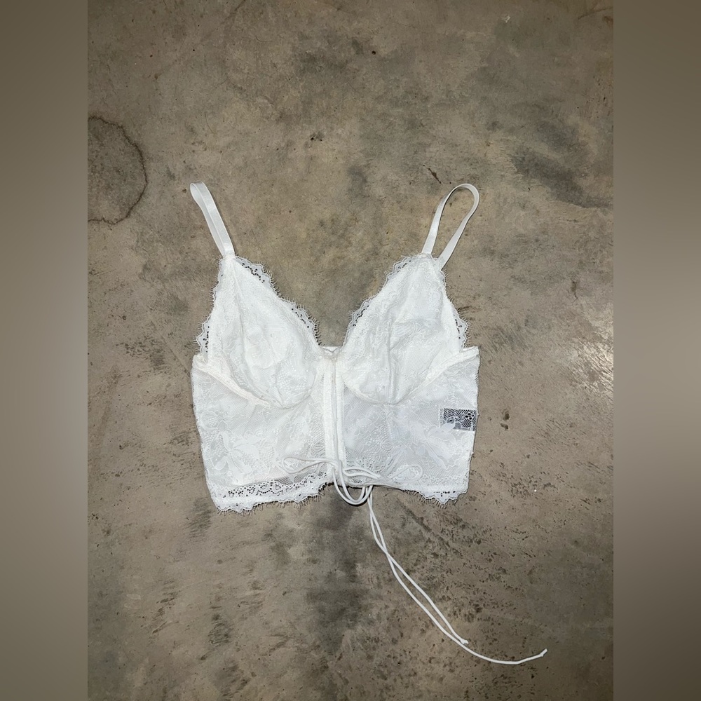 White lace corset top
